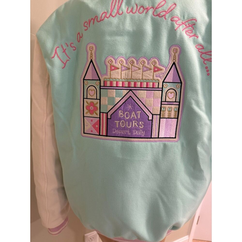 WDW Parks Stoney Clover Lane "It's a Small World" Letterman Jacket- Size Medium - Picture 8 of 10
